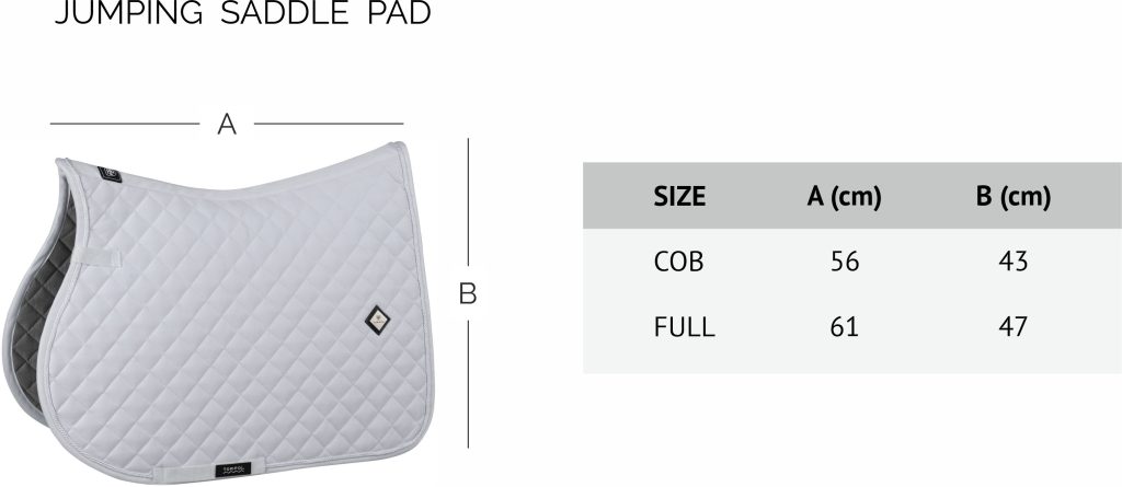 TORPOL_Jumping Saddle Pad COB_FULL - Size Chart