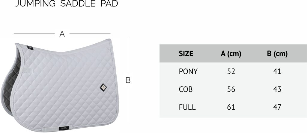 TORPOL_Jumping Saddle Pad - Size Chart