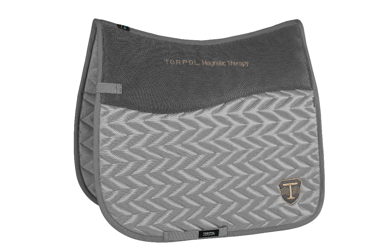 TORPOL_Classic_B-nev_Magnetic_Dressage_Saddle_Pad_grey_left_side