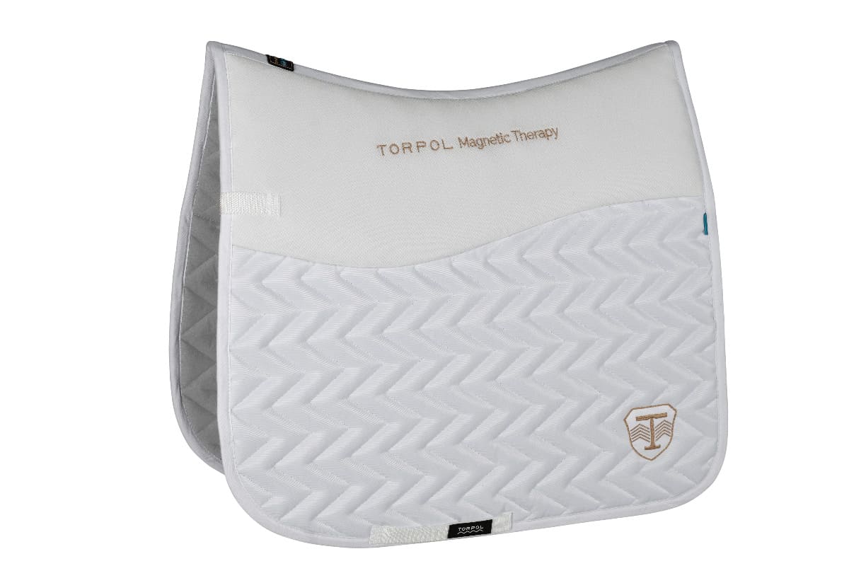 TORPOL_Classic_B-nev_Magnetic_Dressage_Saddle_Pad_white_left_side