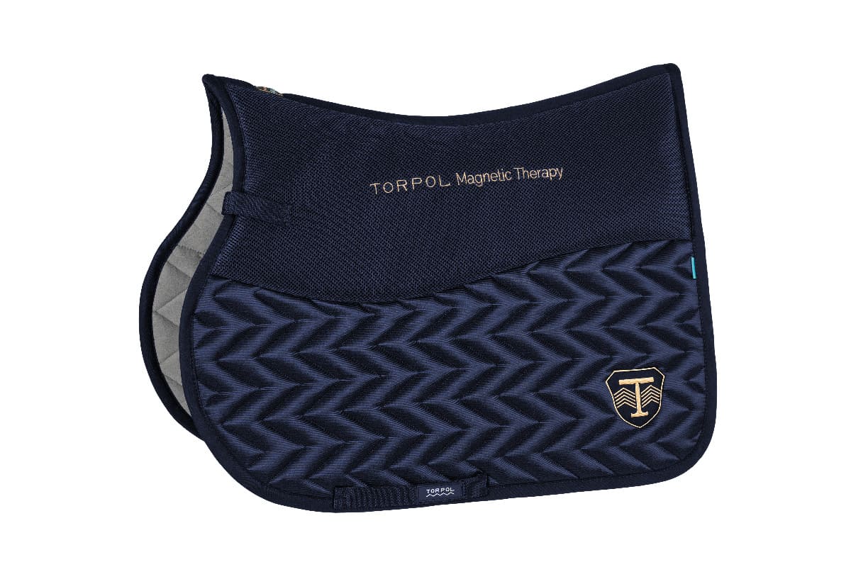 TORPOL_Classic_B-nev_Magnetic_Jumping_Saddle_Pad_navy_left_side