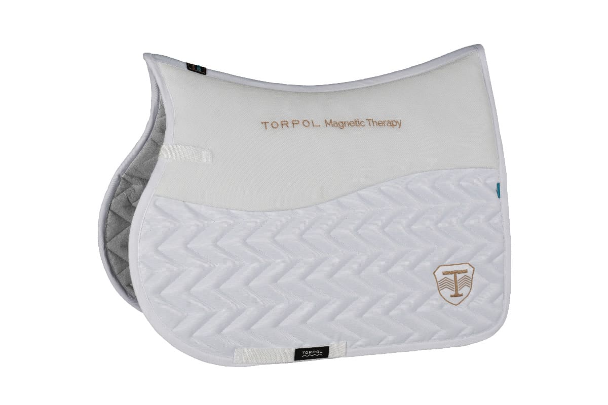 TORPOL_Classic_B-nev_Magnetic_Jumping_Saddle_Pad_white_left_side