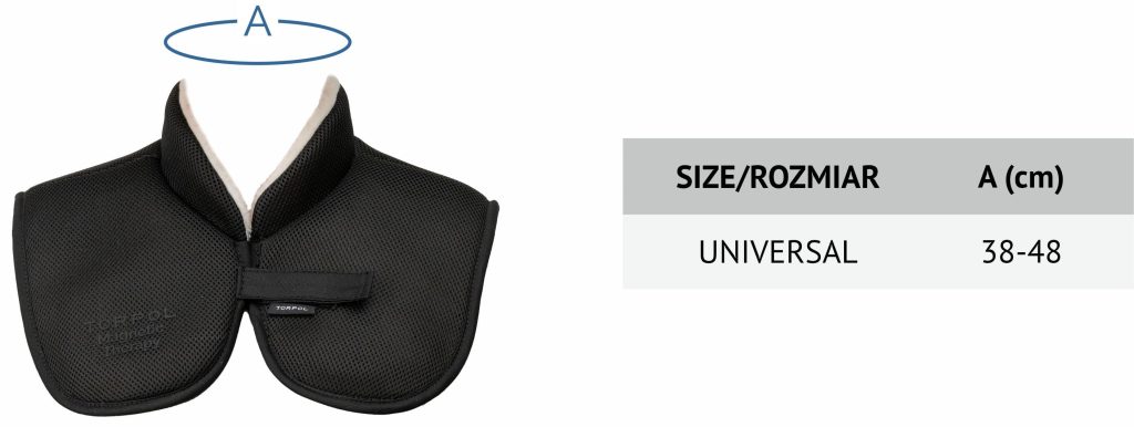 Magnetic Cervical Protector - size chart