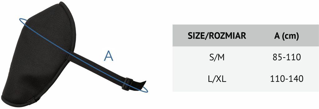 Magnetic Shoulder Protector - size chart