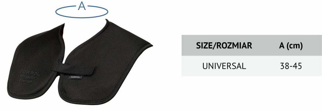 Magnetic Thoracic Protector - size chart